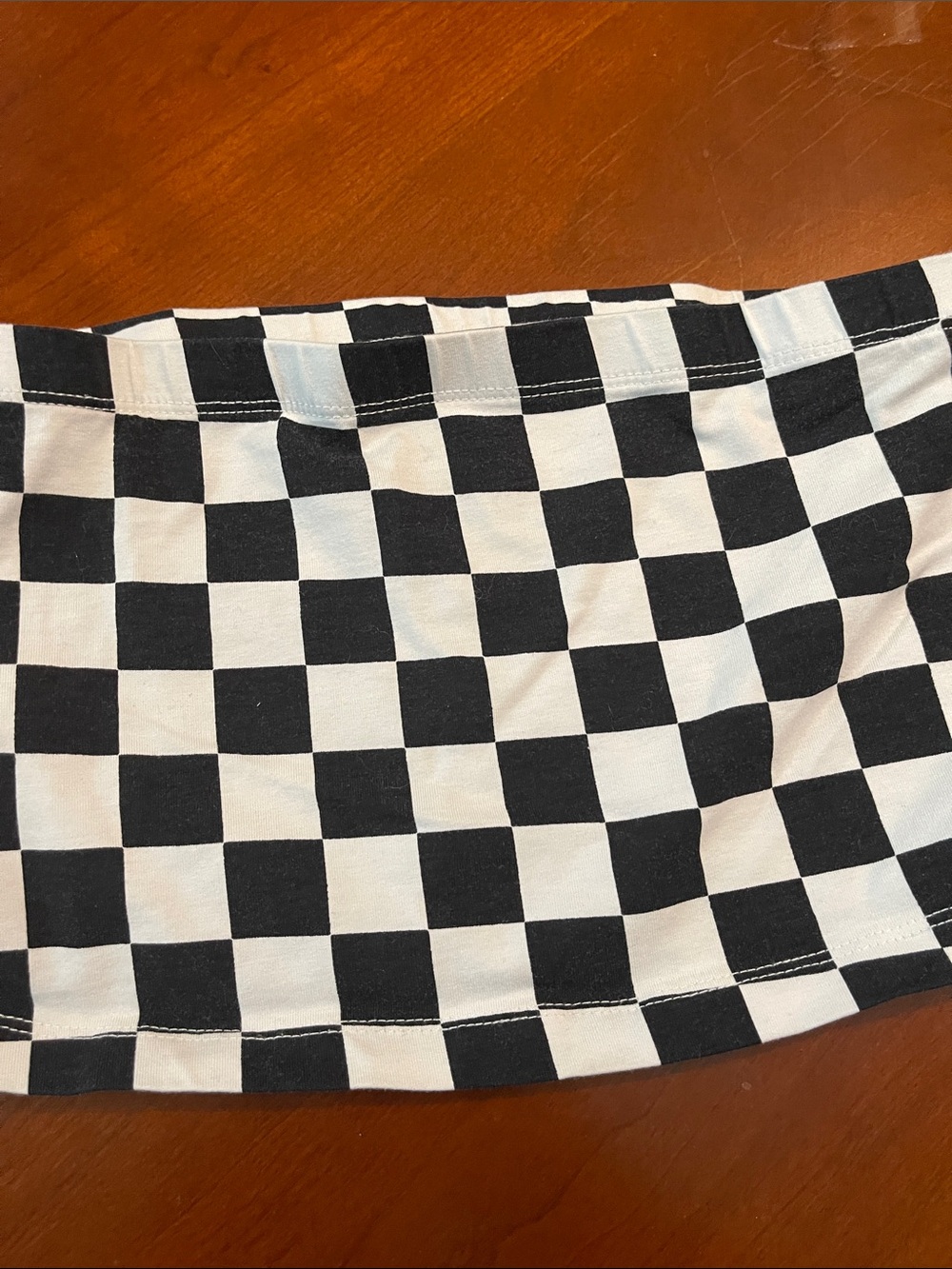 Forever 21 Black and White Checkerboard Tube Top - Picture 4 of 7